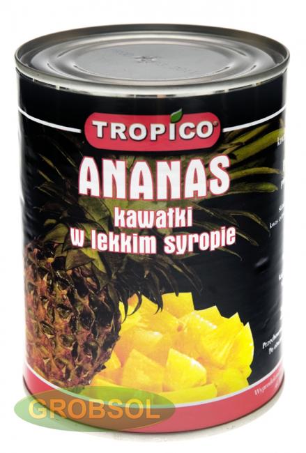 Ananas kawałki w lekkim syropie